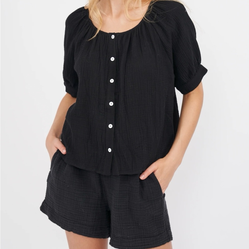 Marea - Everly Gauze Top - Black